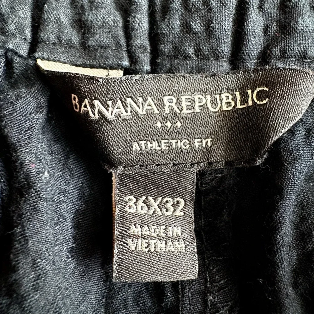 Banana‎ Republic Pants Men's 36x32 fits 36x28 Black Athletic Fit Textured Casual